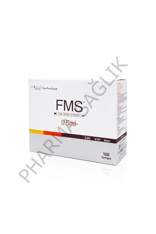 FMS Micro Fine Enjektörü 0.5 ml Enjektör Şırınga (32g x 8mm) - 100 Adet